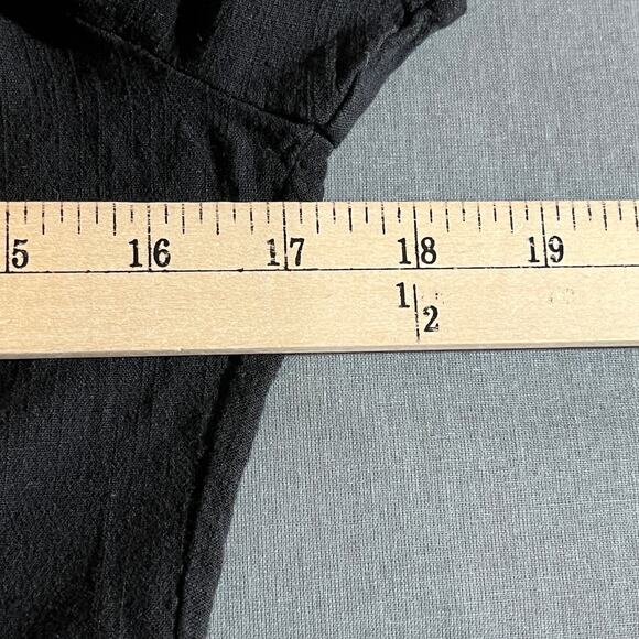 Free People Intimately Not So Basic Bodysuit Womens Large Black Puff Sleeves - Picture 12 of 12